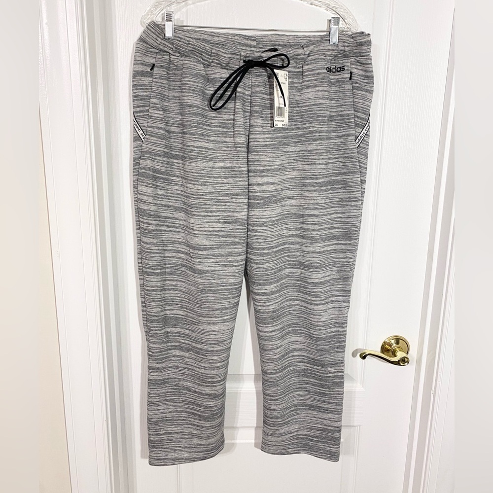 Adidas Heathered Gray Cropped Joggers Size 2XL